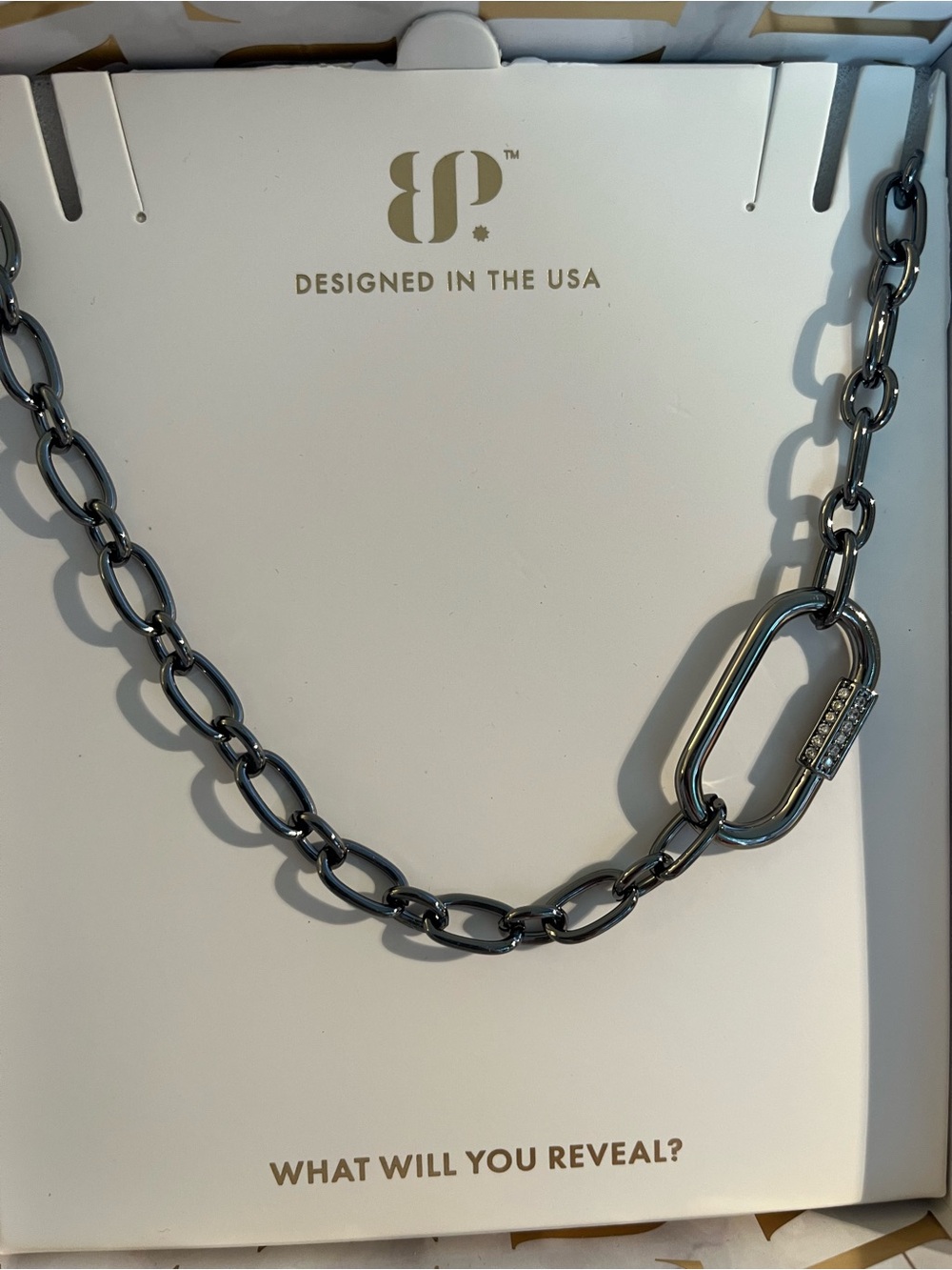 Bomb Party Luxe Layers single hematite necklace